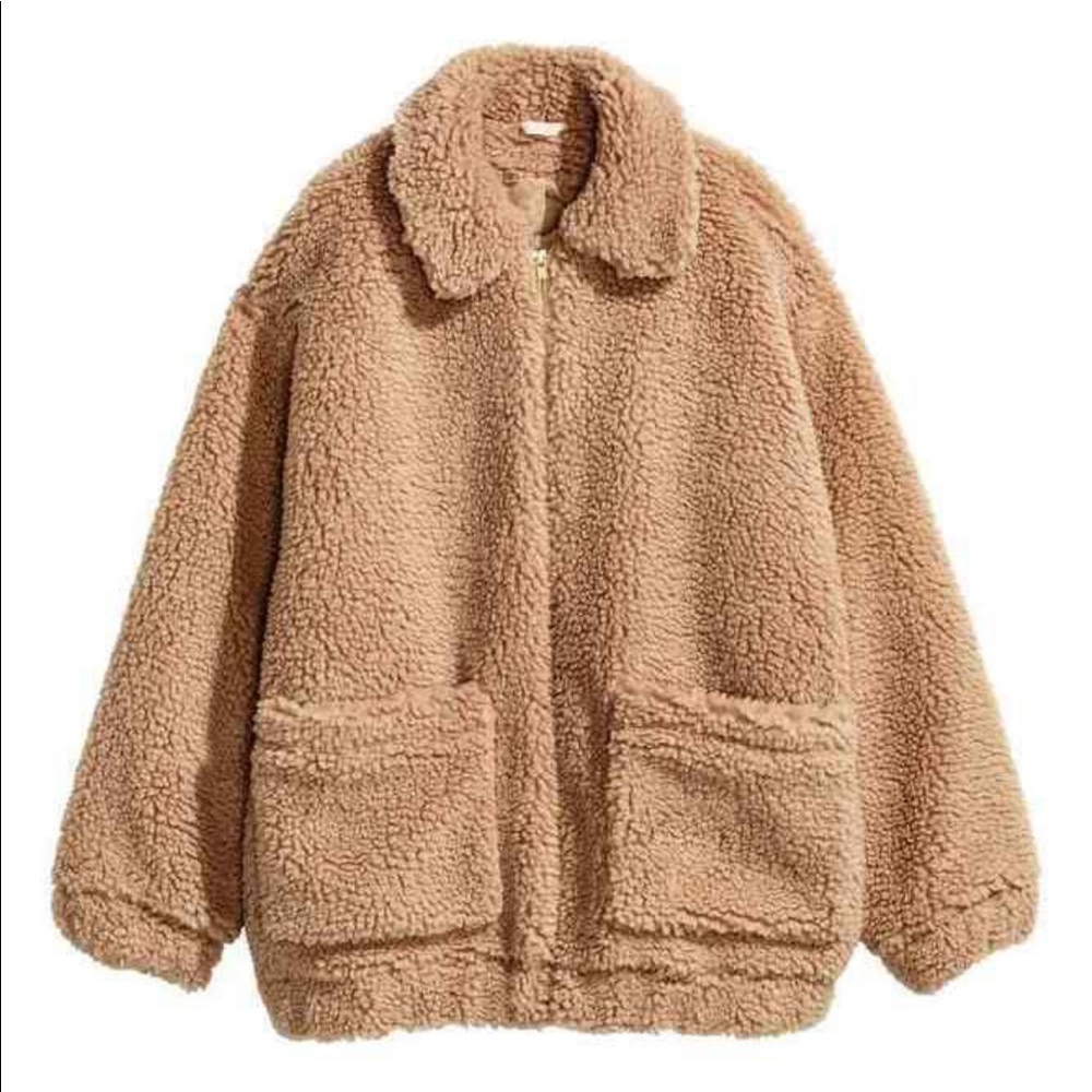 H&M Teddy Bear Short Pile Coat. Size 4
